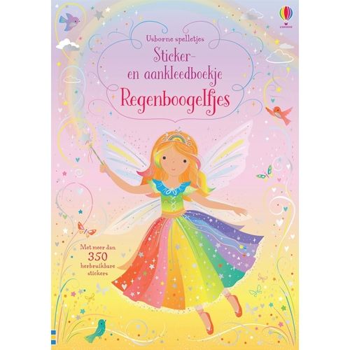 Uitgeverij usborne sticker- en aankleedboekje regenboogelfjes