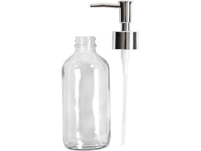 Creativ Company Seifenspender 230 ml, Transparent Zylindrischer Seifenspender