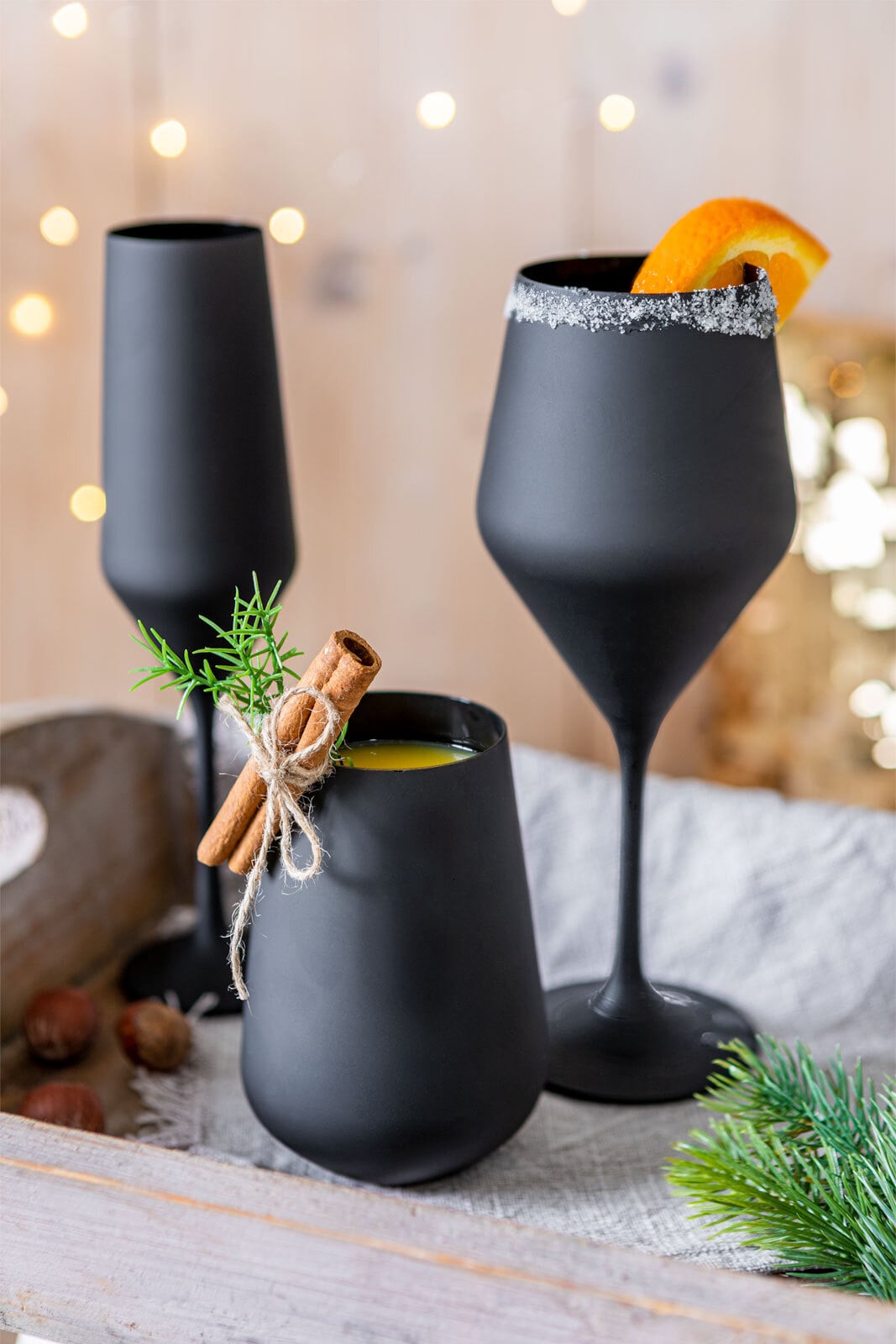 BOHEMIA SELECTION Sektglas JANE schwarz
