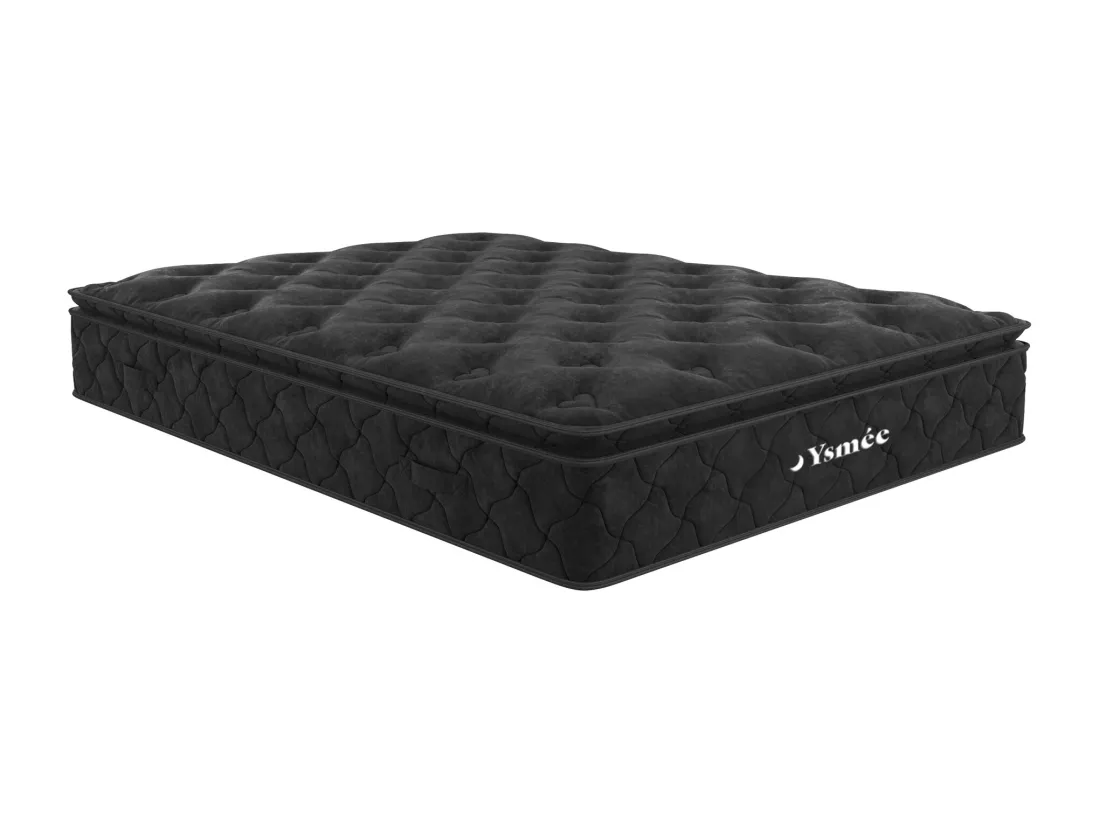 Ensemble 180 x 200 cm cadre à lattes + matelas ressorts ensachés surmatelas intégré ép.28cm - BLACK DREAM de YSMÉE