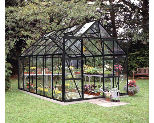 Kas Halls Magnum 128, veiligheidsglas 3 mm, 257 x 384 cm, zwart