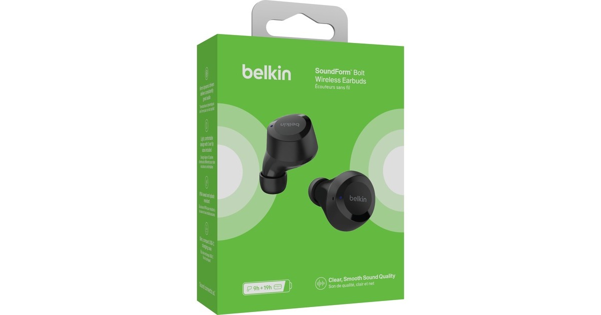 BelkinSOUNDFORM Bolt Wireless in-ear oortjes  (Zwart, Bluetooth)