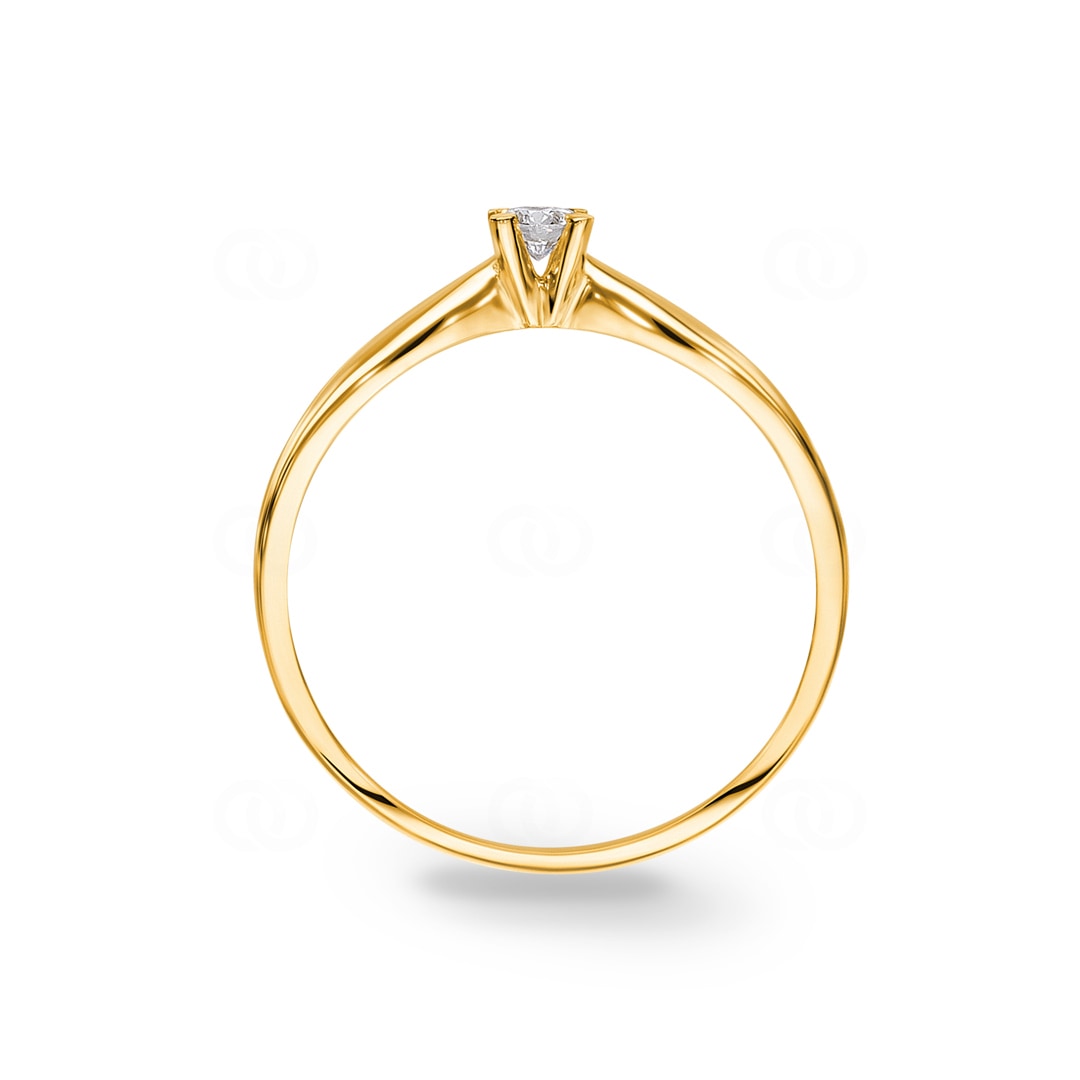 Verlobungsring 750/18 K Gelbgold mit Diamant 0.10 ct H/si