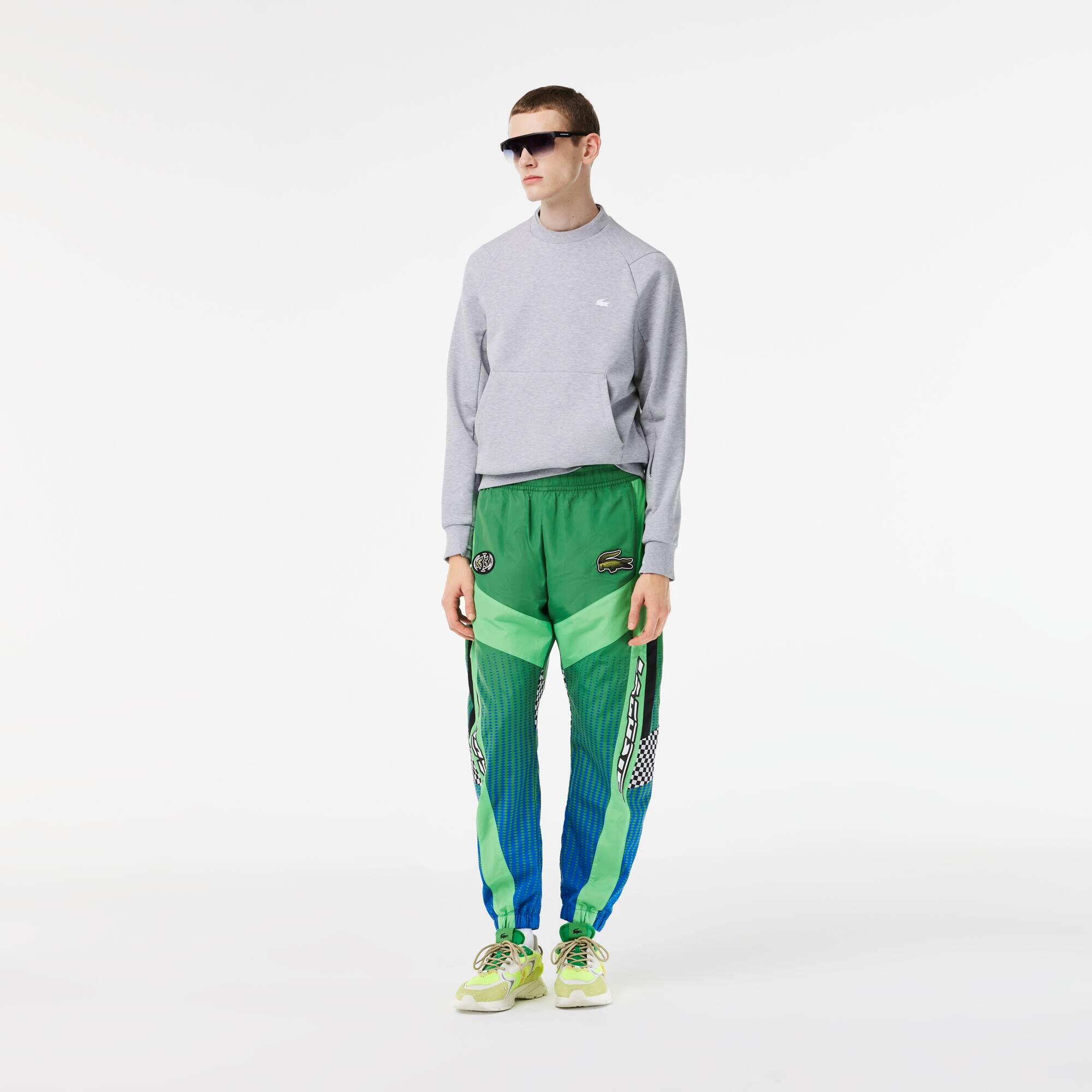 Pantalon de survêtement homme Lacoste dégradé et imprimé damier Pantalons de survêtement - Vert - Lacoste - Homme