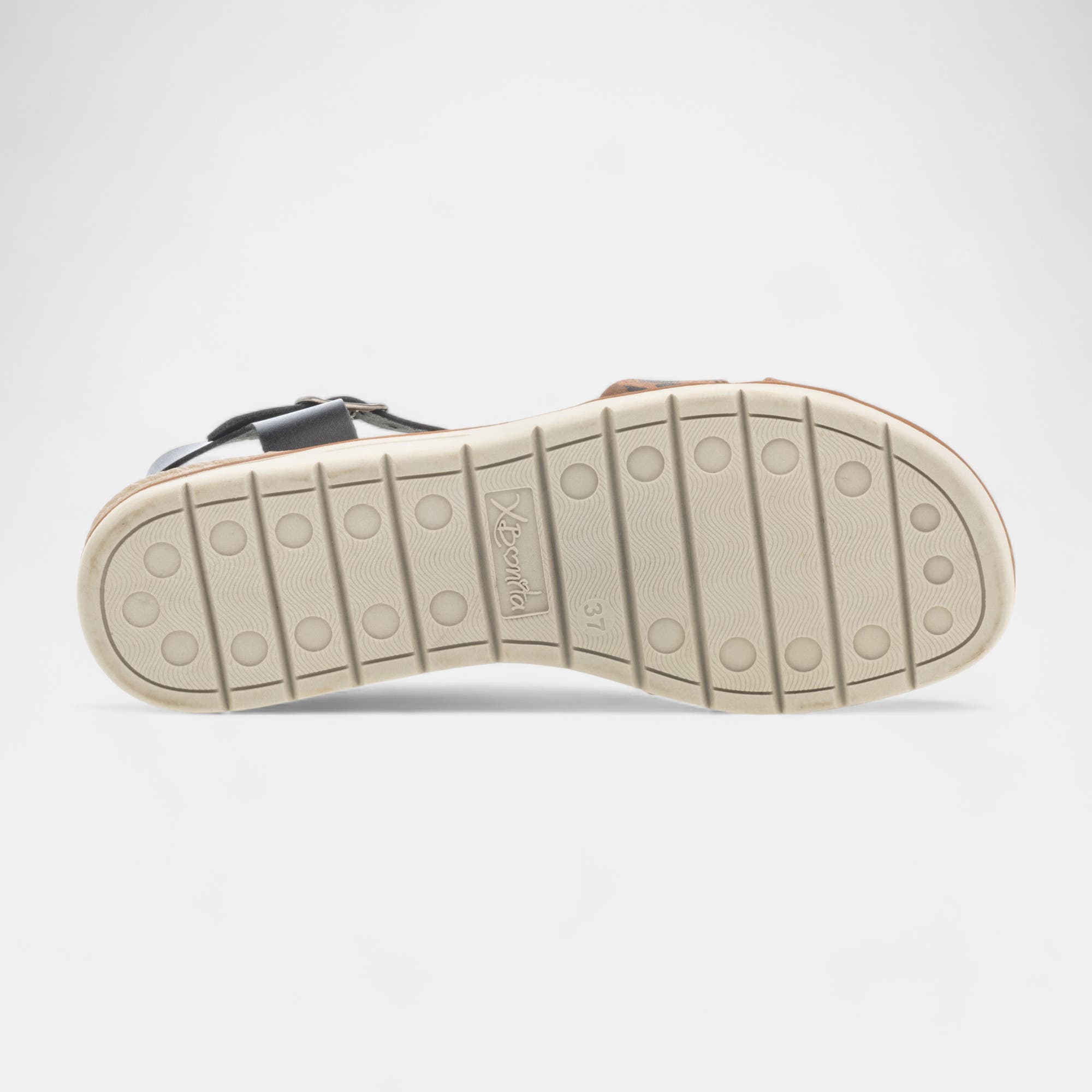 Nu-pieds Femme en cuir noir