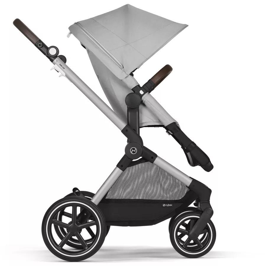 cybex GOLD 3 in 1 Reisesystem Kombikinderwagen Eos Lux inklusive Babyschale Aton B2 Silver Lava Grey