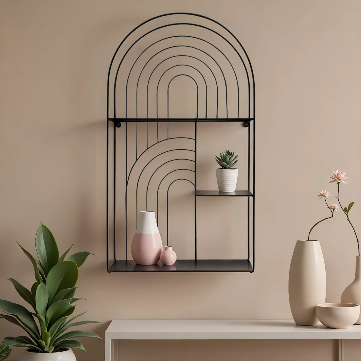 Etagère murale métal 3 plateaux (H70 cm) Tiggy Noir