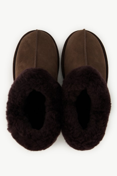 Lammfell-Schuh, Veloursleder, Lammfellfutter