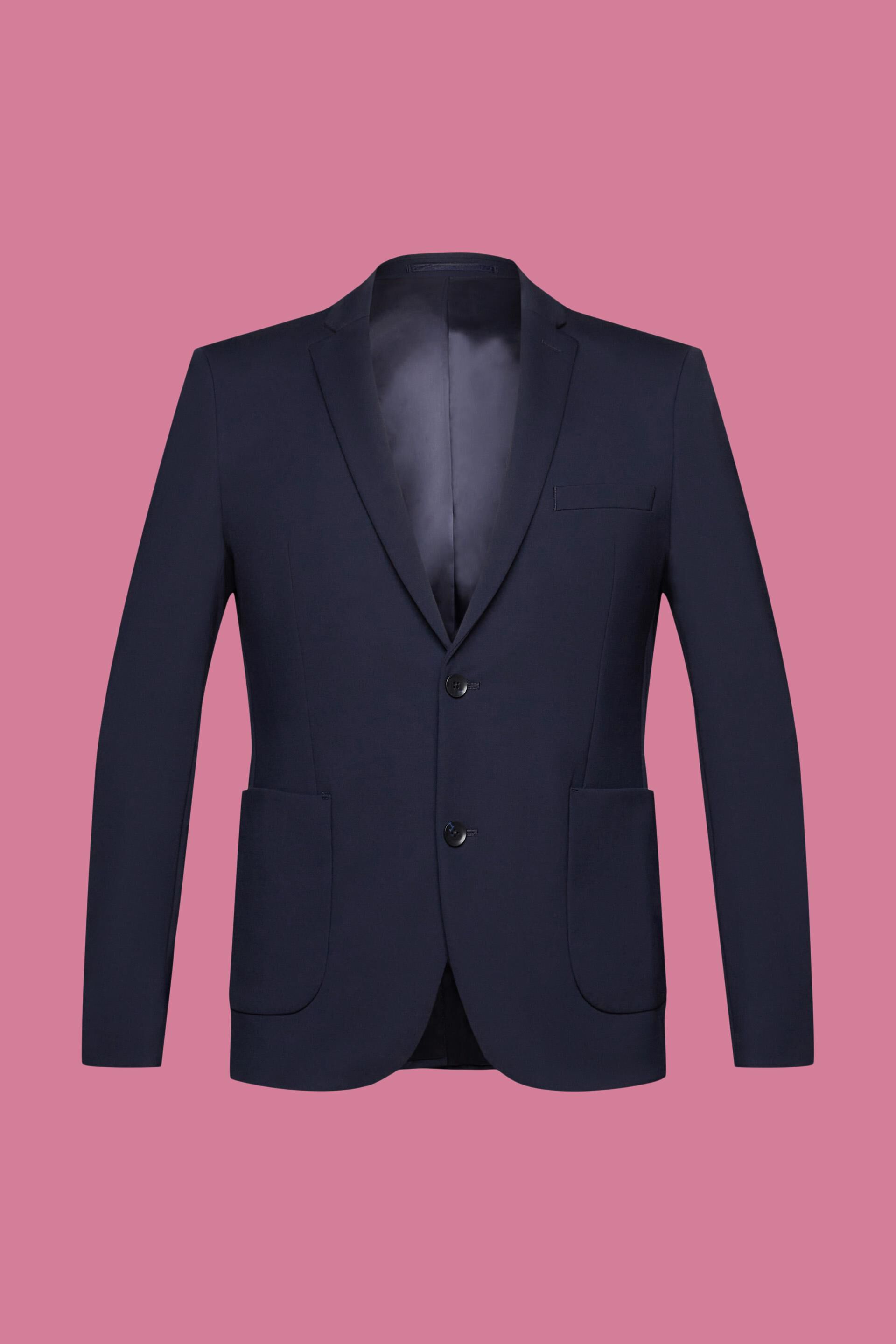 Blazer en jersey de maille piquée à boutonnage droit