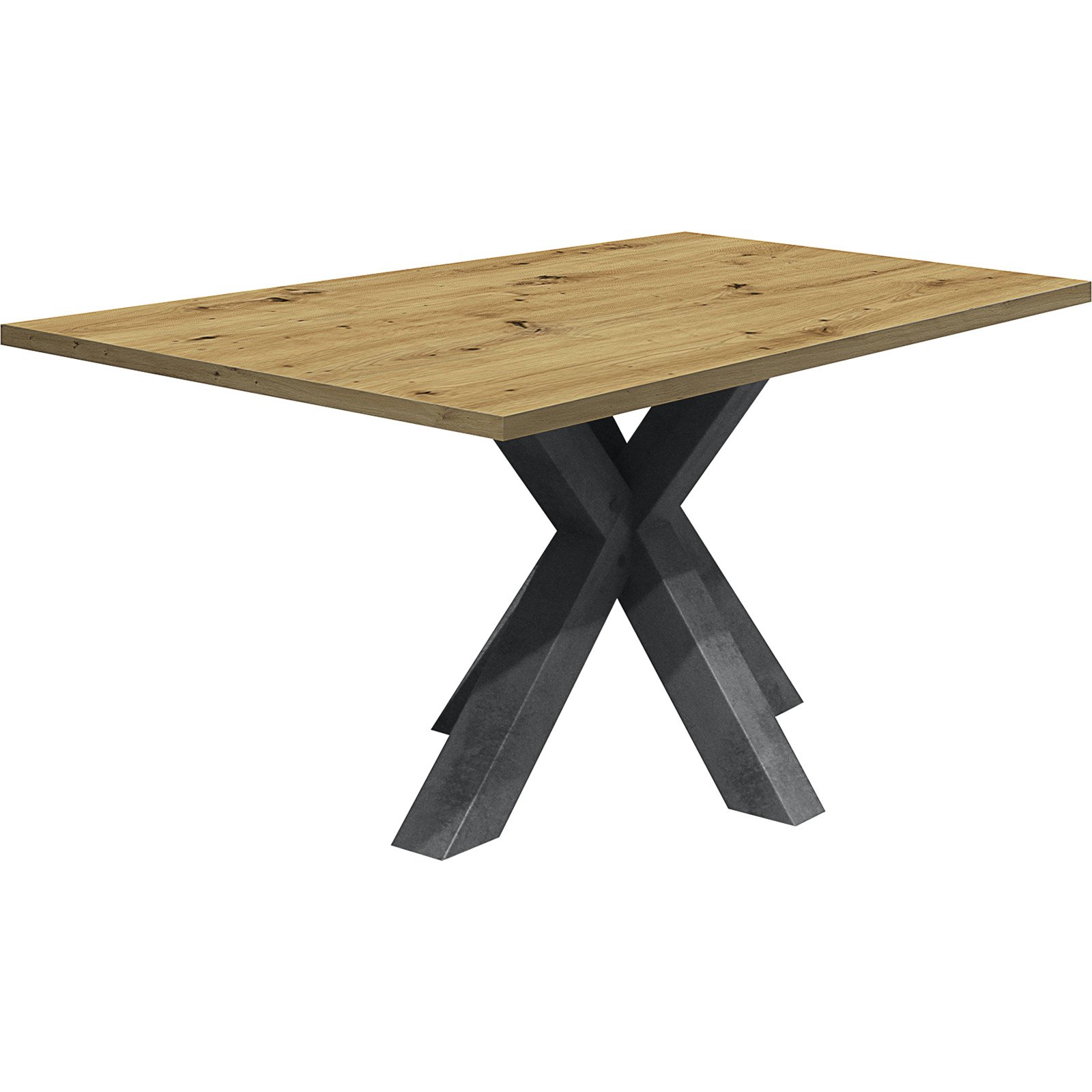 Tisch Magna Dekor X-Fuss ausziehbar 160/210 x 78 x 90cm Plankeneiche