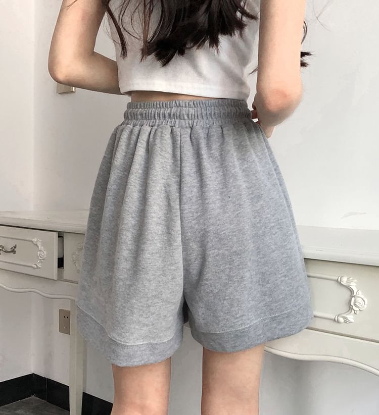 Magimomo - Effen joggingbroek met trekkoord in de taille en wijde pijpen