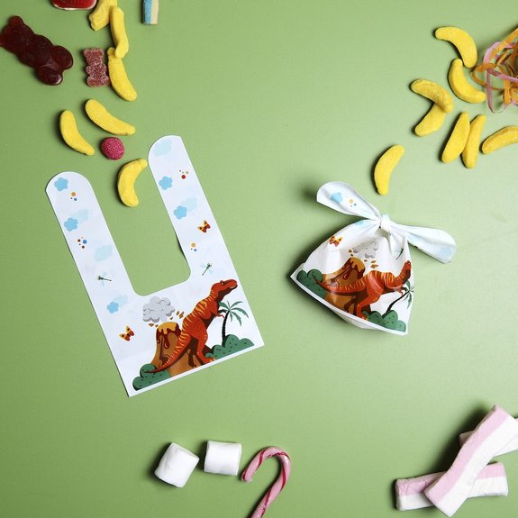 10 sacs à bonbons Dinosaure