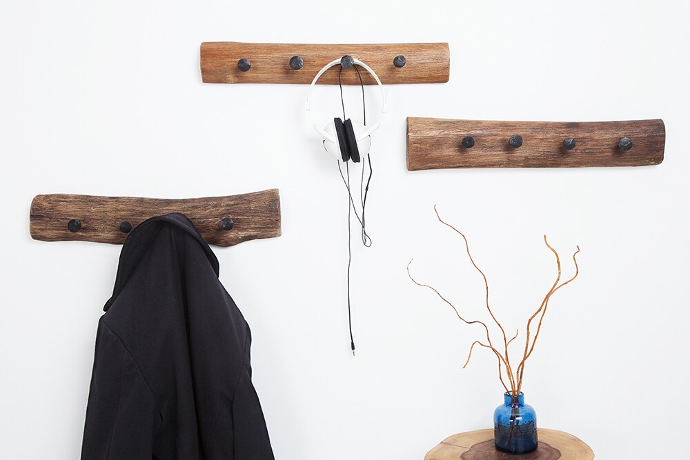 riess-ambiente Wandgarderobe HEMINGWAY - massiv 50cm natur aus recyceltem Teakholz
