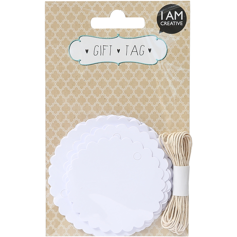 I AM CREATIVE Geschenkanhänger, Kreis, 20 Stück