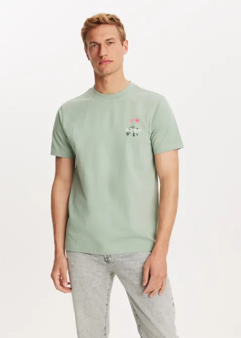 T-shirt met print nature groen (GRN.L)