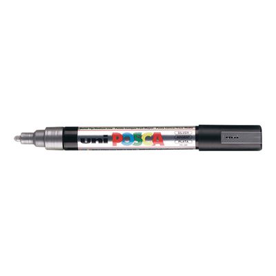 POSCA PC-5M - Pack de 4 marqueurs - noir, argent, blanc, or