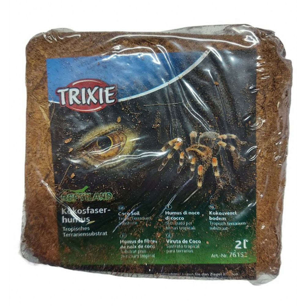 2 litres fibres de noix de coco compressé reptiles et amphibiens (un paque