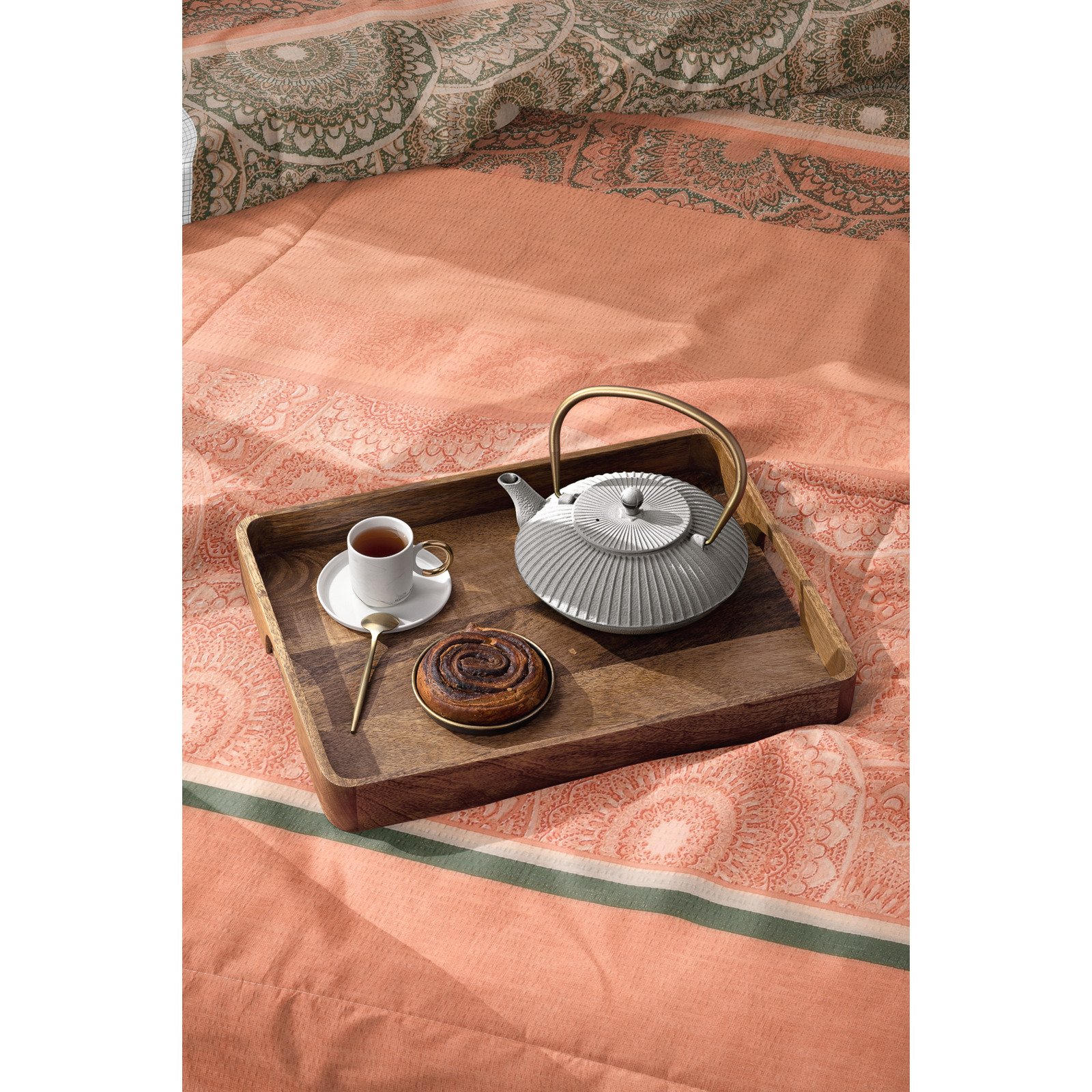 Bettwäsche Seersucker orientalische Muster orange 200x210 2x65x65 Bettanzug Fra