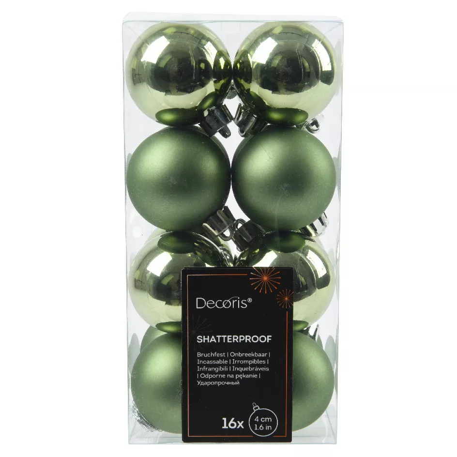 Lot de 16 boules de Noël (D40 mm) Alpine Vert romarin