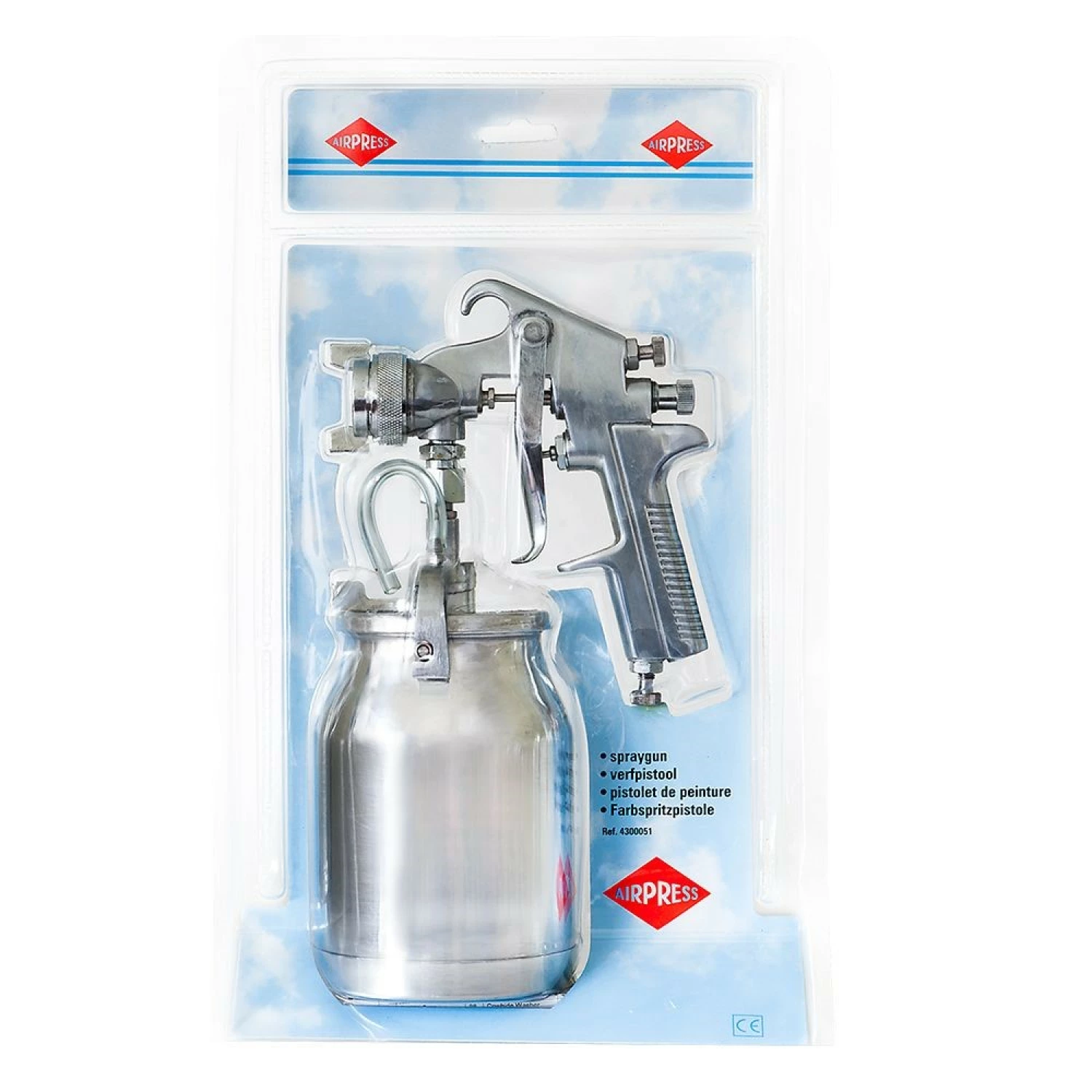 Airpress 4300051 - Verfspuit met roestvrijstalen naald en nozzle