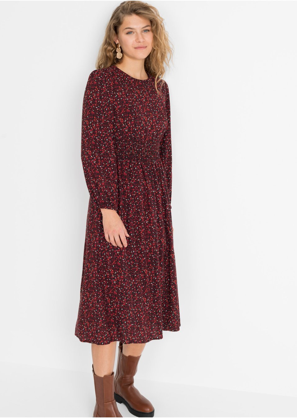 Robe midi à imprimé floral