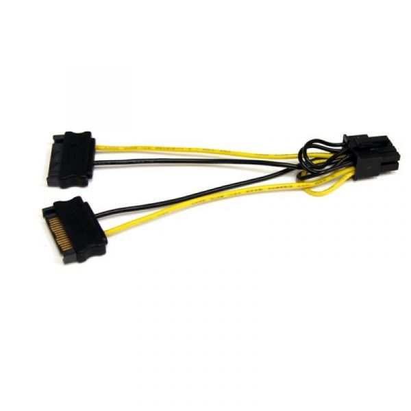 Startech Cabo de Alimentação Sata 15 Pin Macho - Pci-e 6 Pin Macho (15 cm) - Satpciexadap
