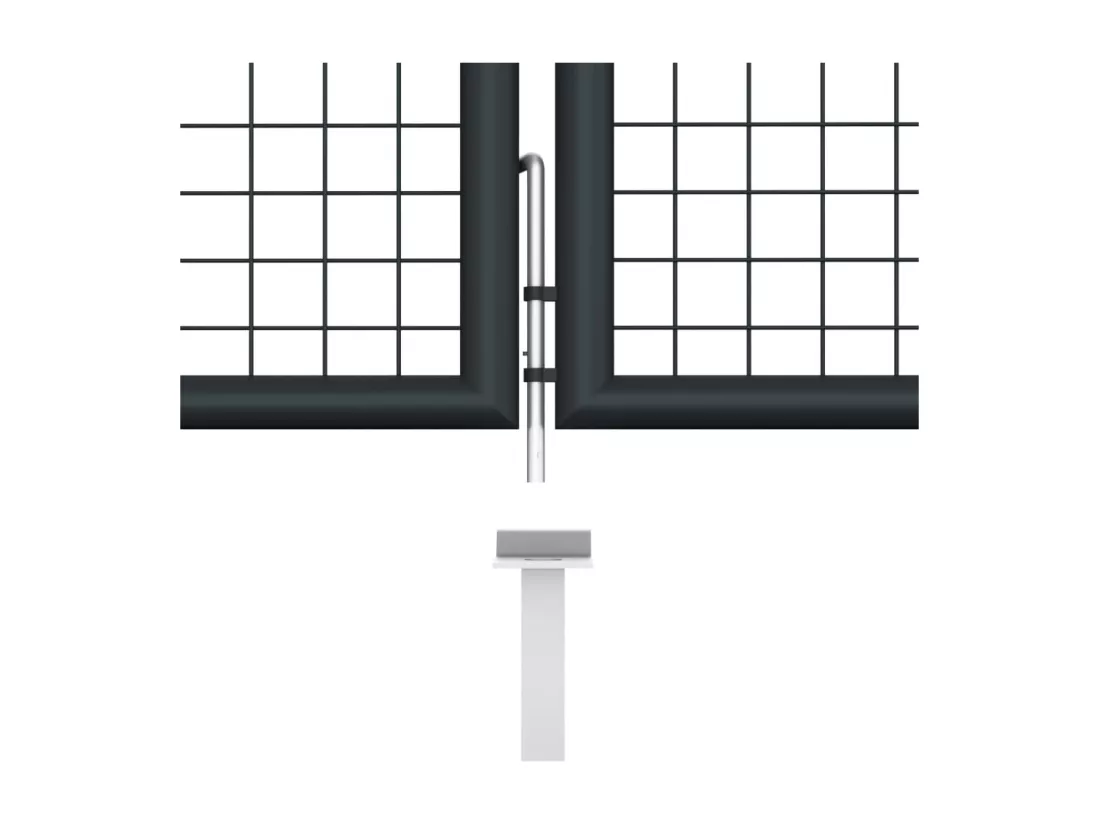 Portail en maille de jardin Acier galvanisé 400 x 125 cm Gris