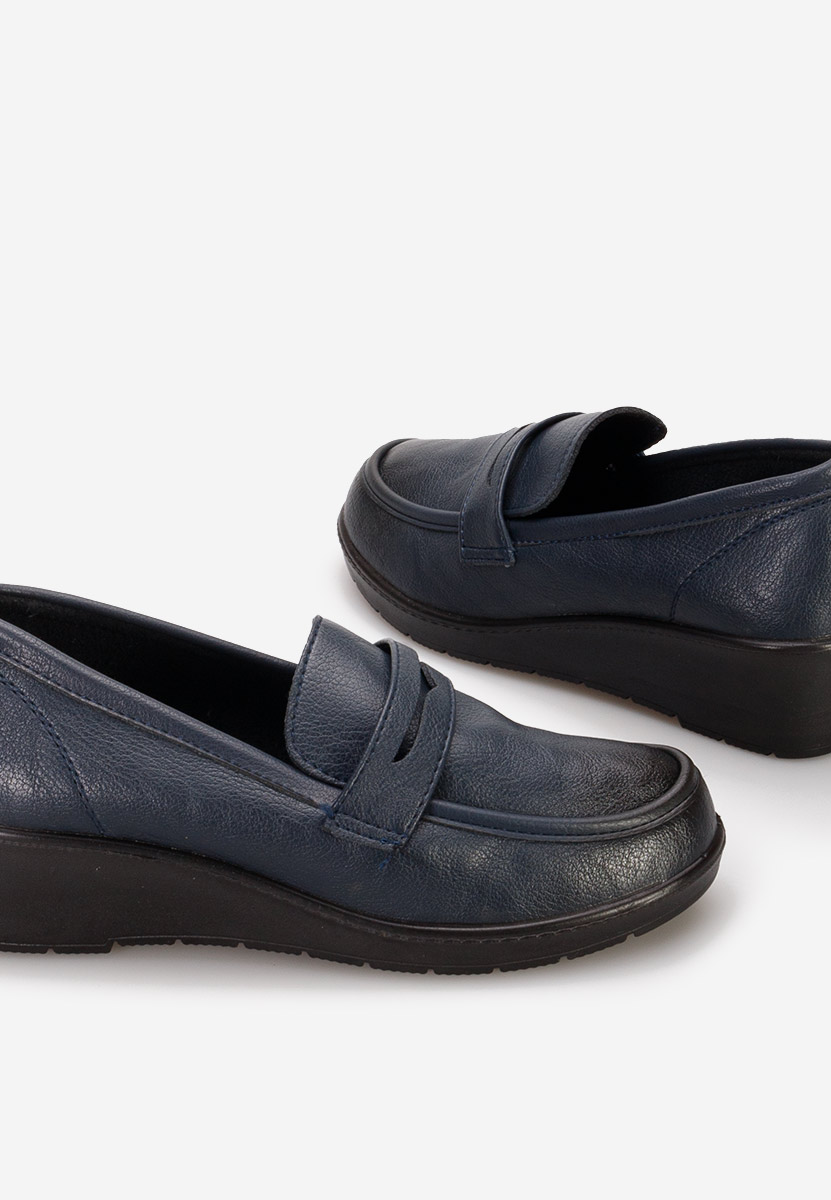 Mocassins femme à plateforme marine Zeia