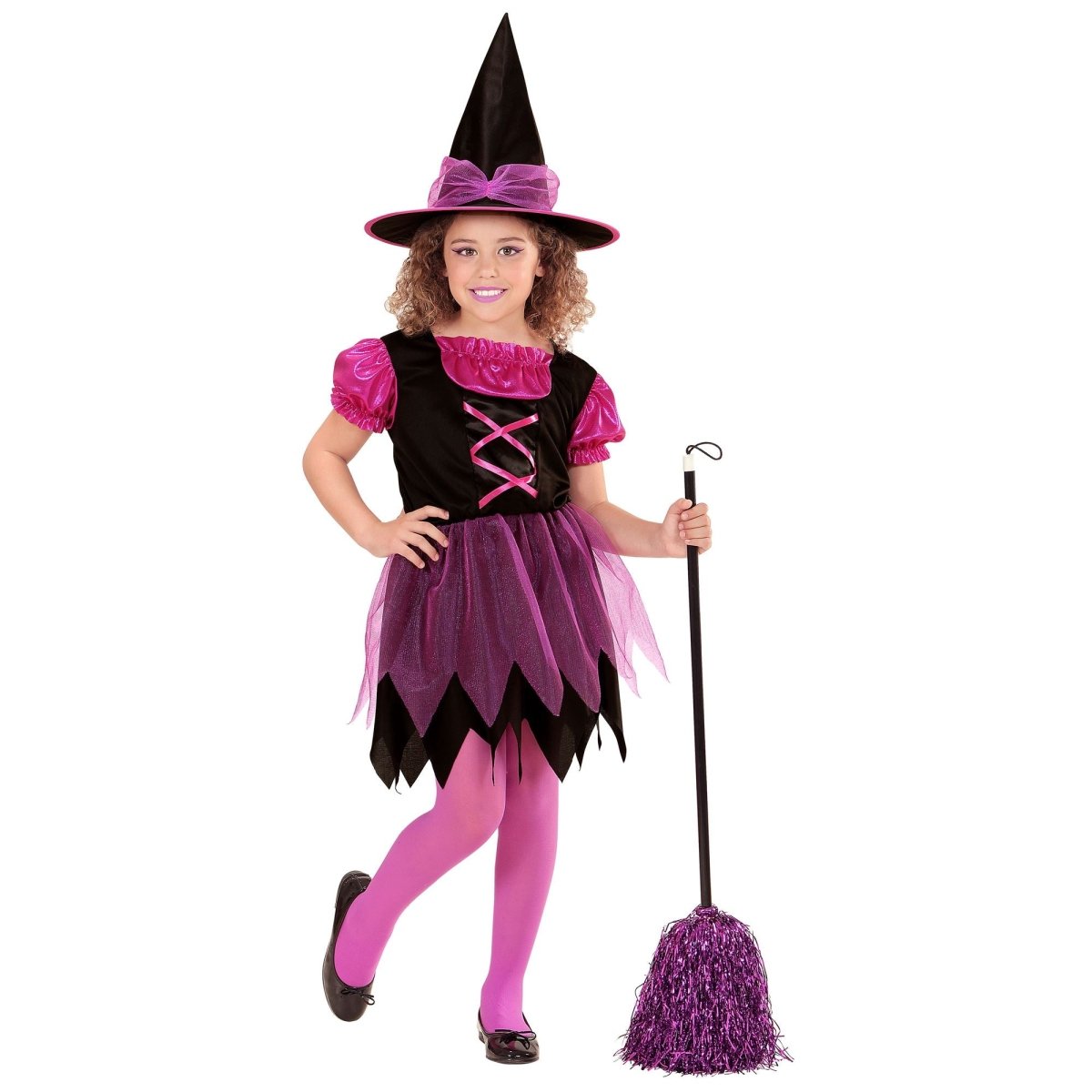 Halloween Kostuum Roze Meisje Heks