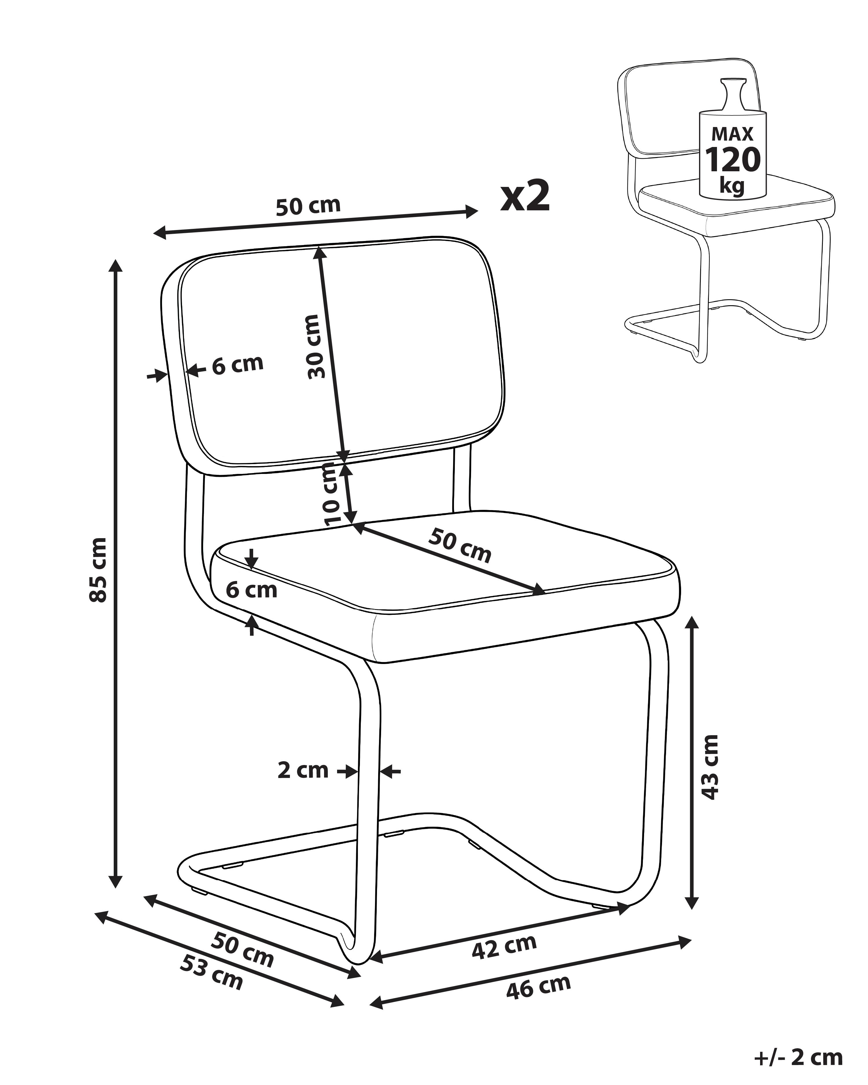 Set van 2 eetkamerstoelen IRWIN Corduroy Olijfgroen