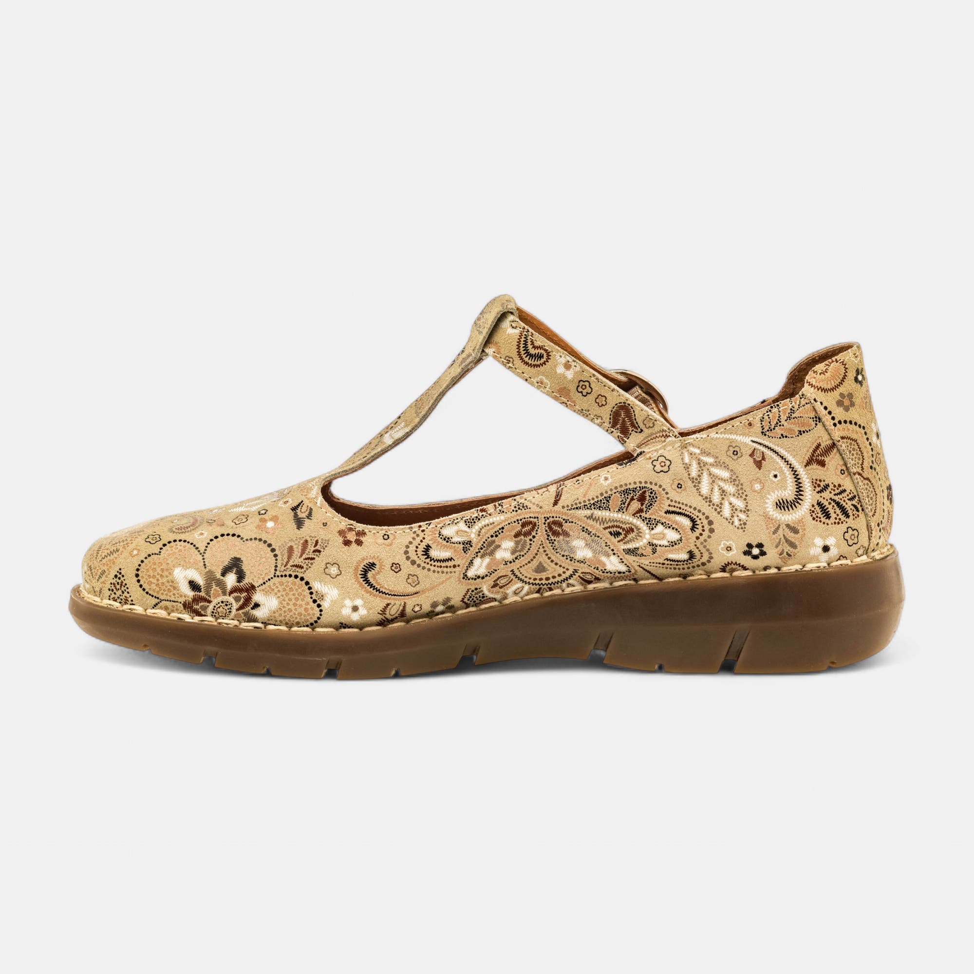 Babies Femme en cuir beige