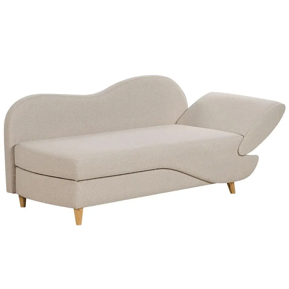 MERI II - Chaise longue - Beige - Rechterzijde - Fluweel