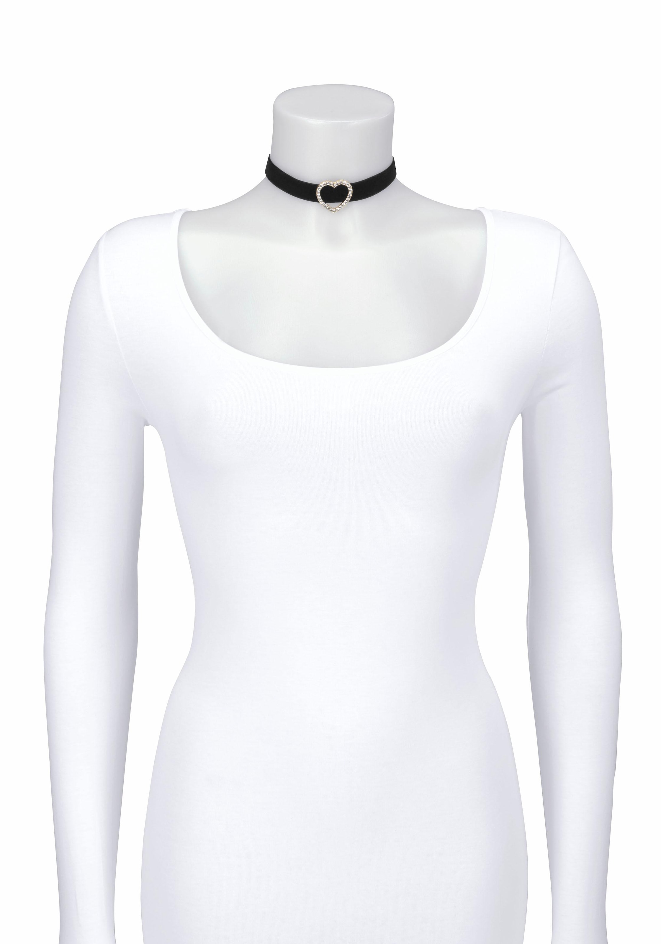 Firetti Choker »aus schwarzem Samt mit Herz Element« mit Glasstein