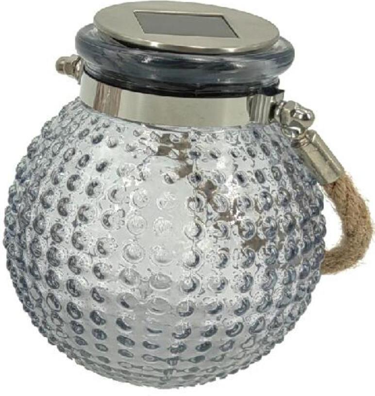 Intratuin solar lantaarn Lomé lichtblauw D 11 H 12,5 cm