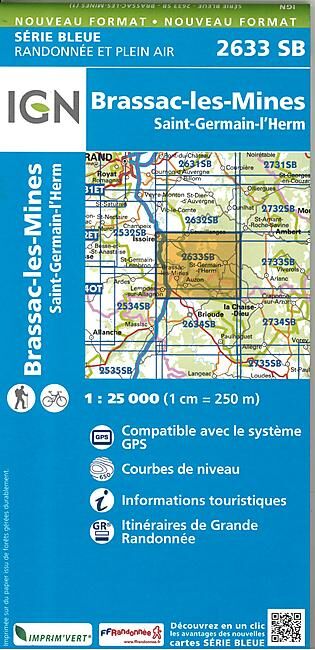 IGN - 2633 SB BRASSAC LES MINES 1 25 000