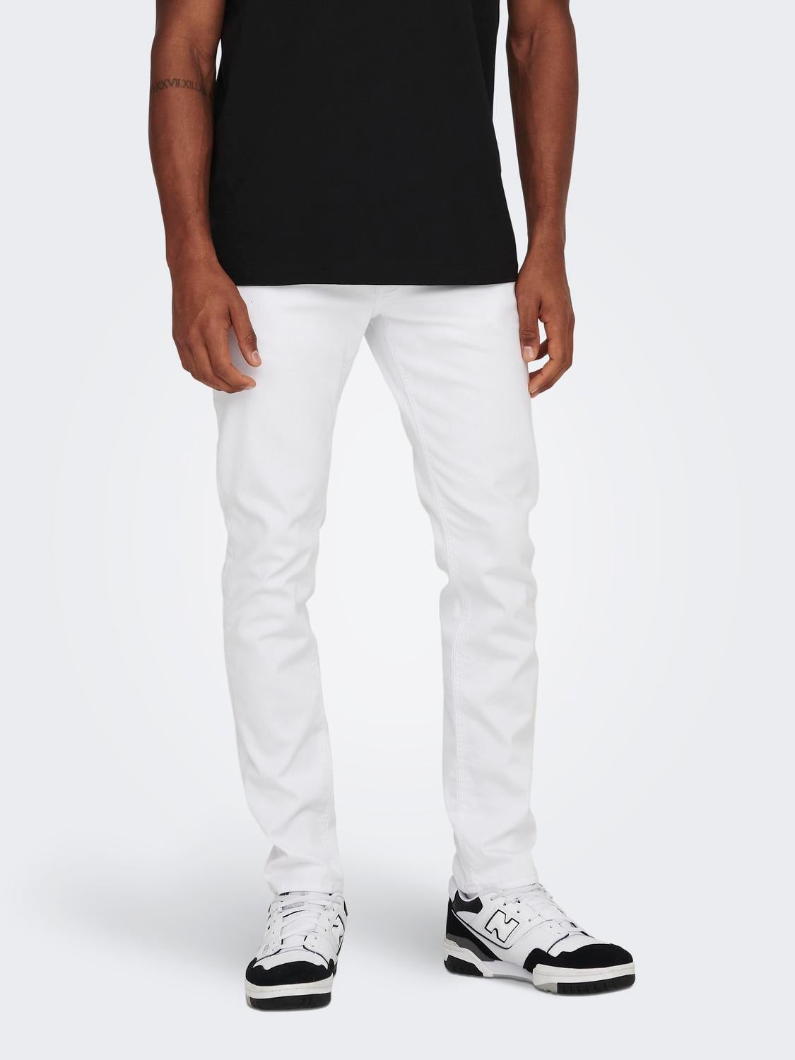 ONSLOOM Mid Rise Slim Fit Jeans White Denim
