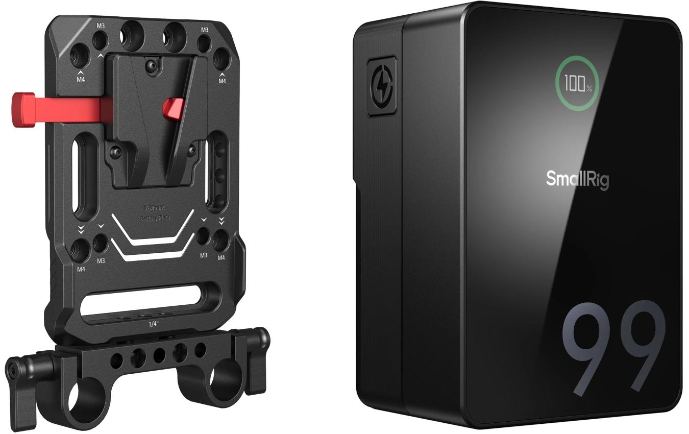 Videokamera-Akku VB99 Pro Kit Akkuplatte mit Stangeklemme<br>V-Mount-Akku mit Akkuplatte