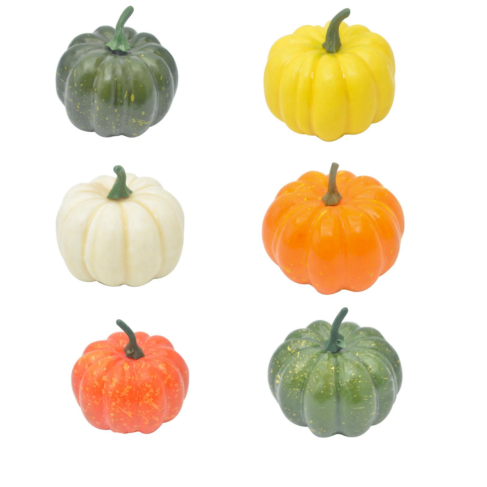(6er Set) Herbst Dekoration Thanksgiving Schaumstoff Kürbis