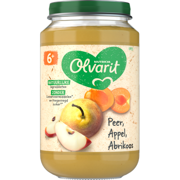 Olvarit Peer Appel Abrikoos 6+ Maanden 200 g