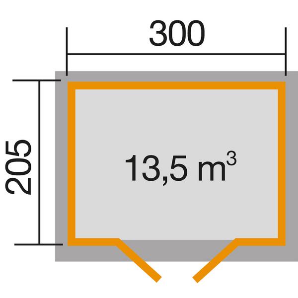 Weka Gartenhaus 122 Gr. 3, ca. B380/H253/T239