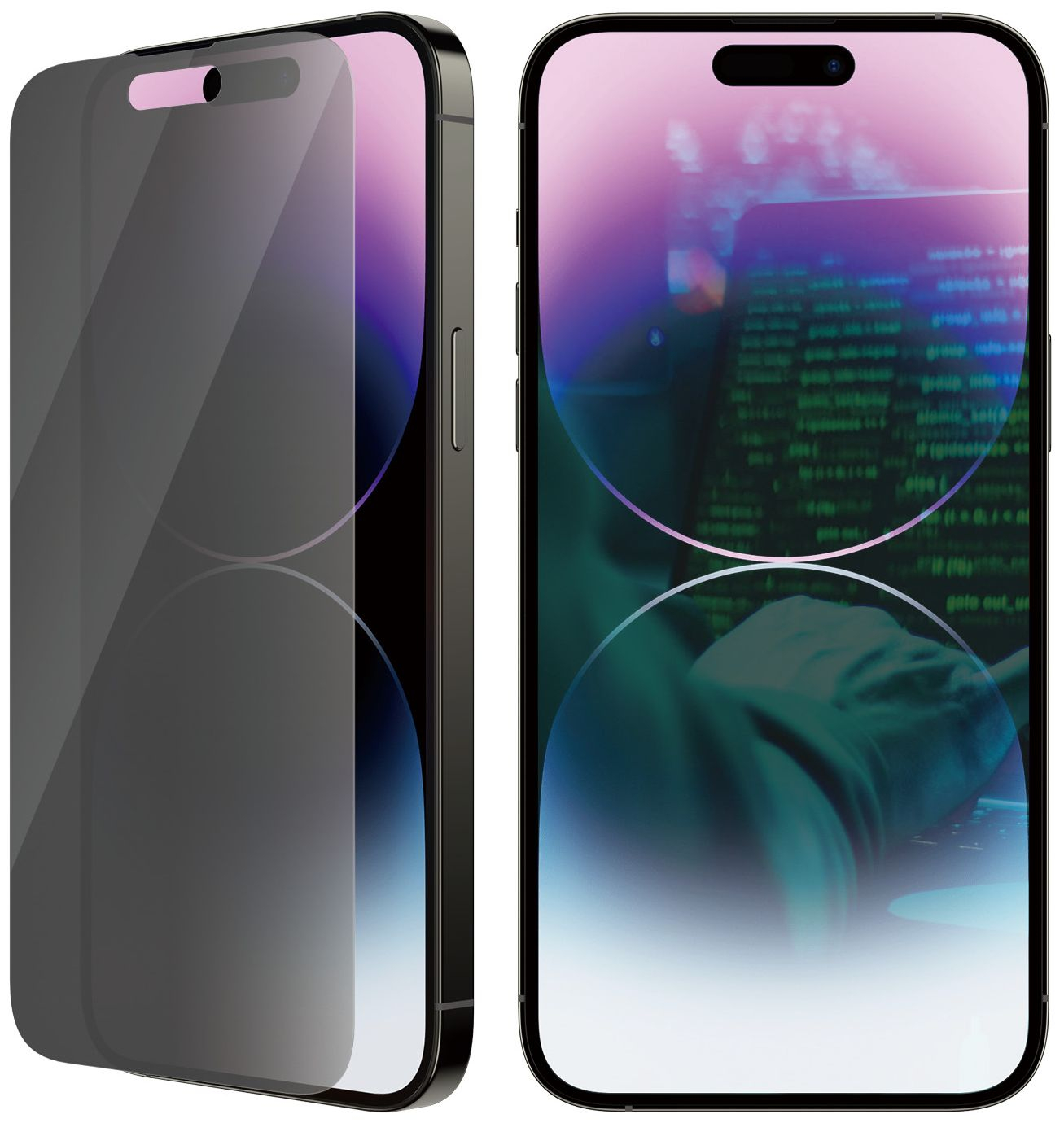 iPhone 14 Pro Max Antibakterielle Privacy Panzer Glas Displayschutz Case Friendly (P2770)