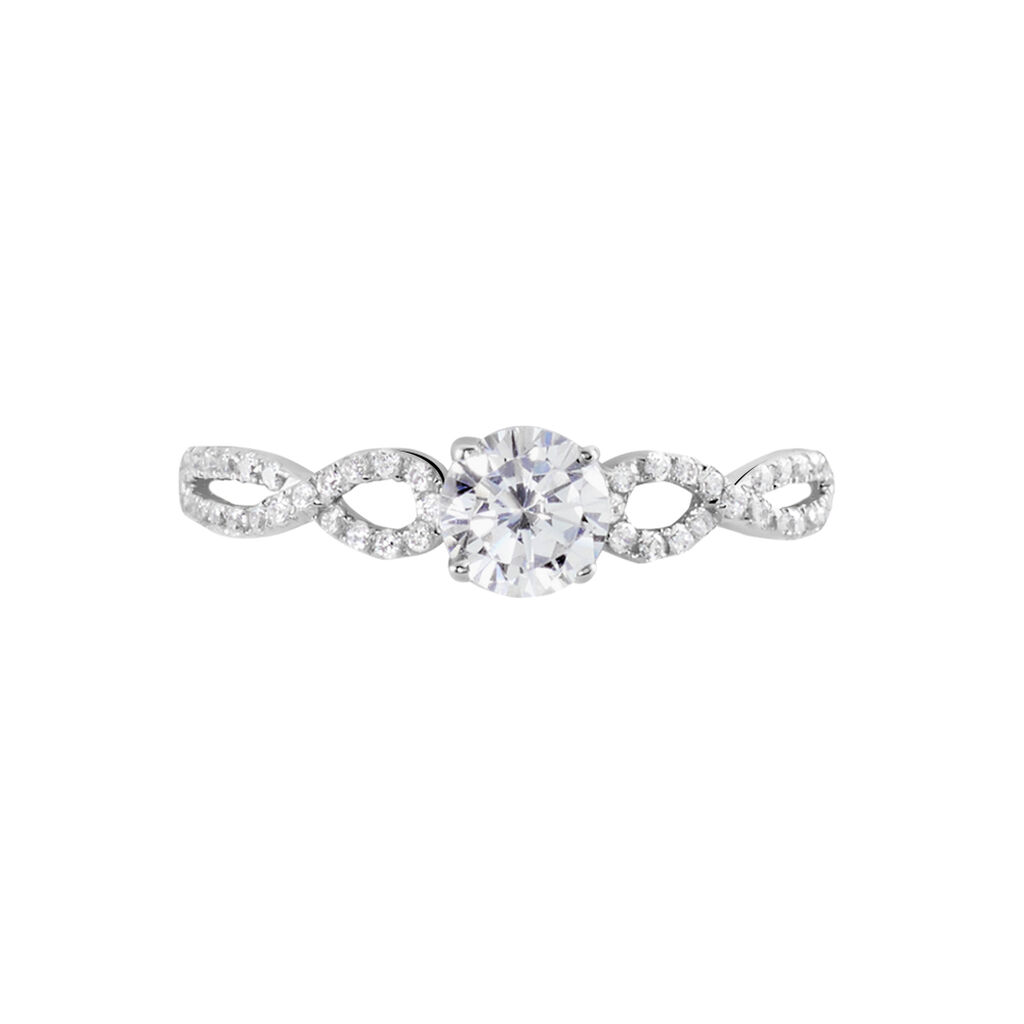 Solitaire Or Blanc Sevastiane Oxyde De Zirconium