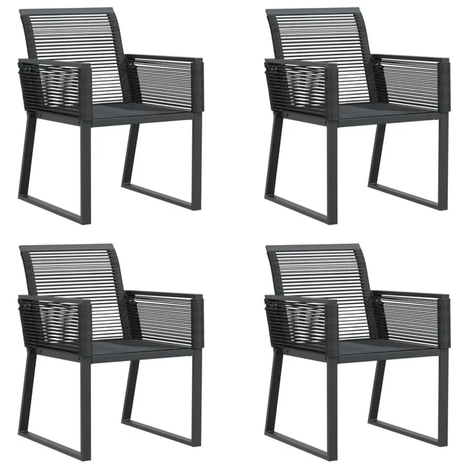 vidaXL - Tuinstoelen - Zwart - Poly rattan - 4 stuks - 53x59x79 cm
