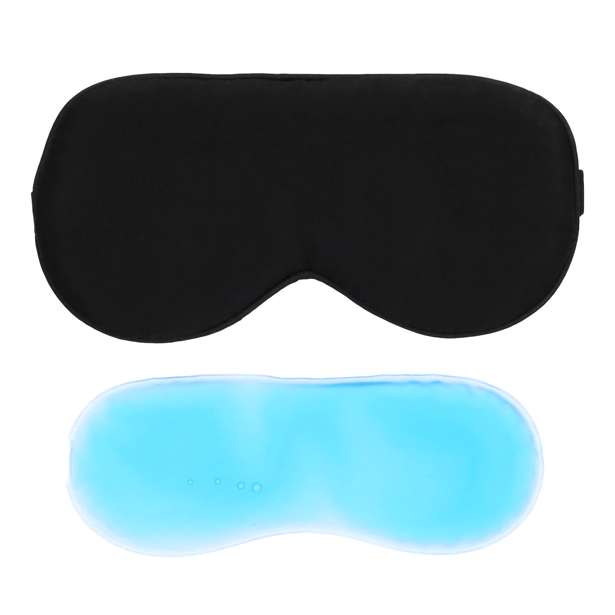 (2in1) Elastische Augenmaske Satin Schlafmaske Licht Blockierende Nachtmaske mit Kühlpad - Style 1