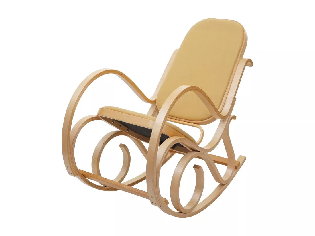 Fauteuil à bascule rocking bois marron 55 x 96 x 90 cm FAB040026