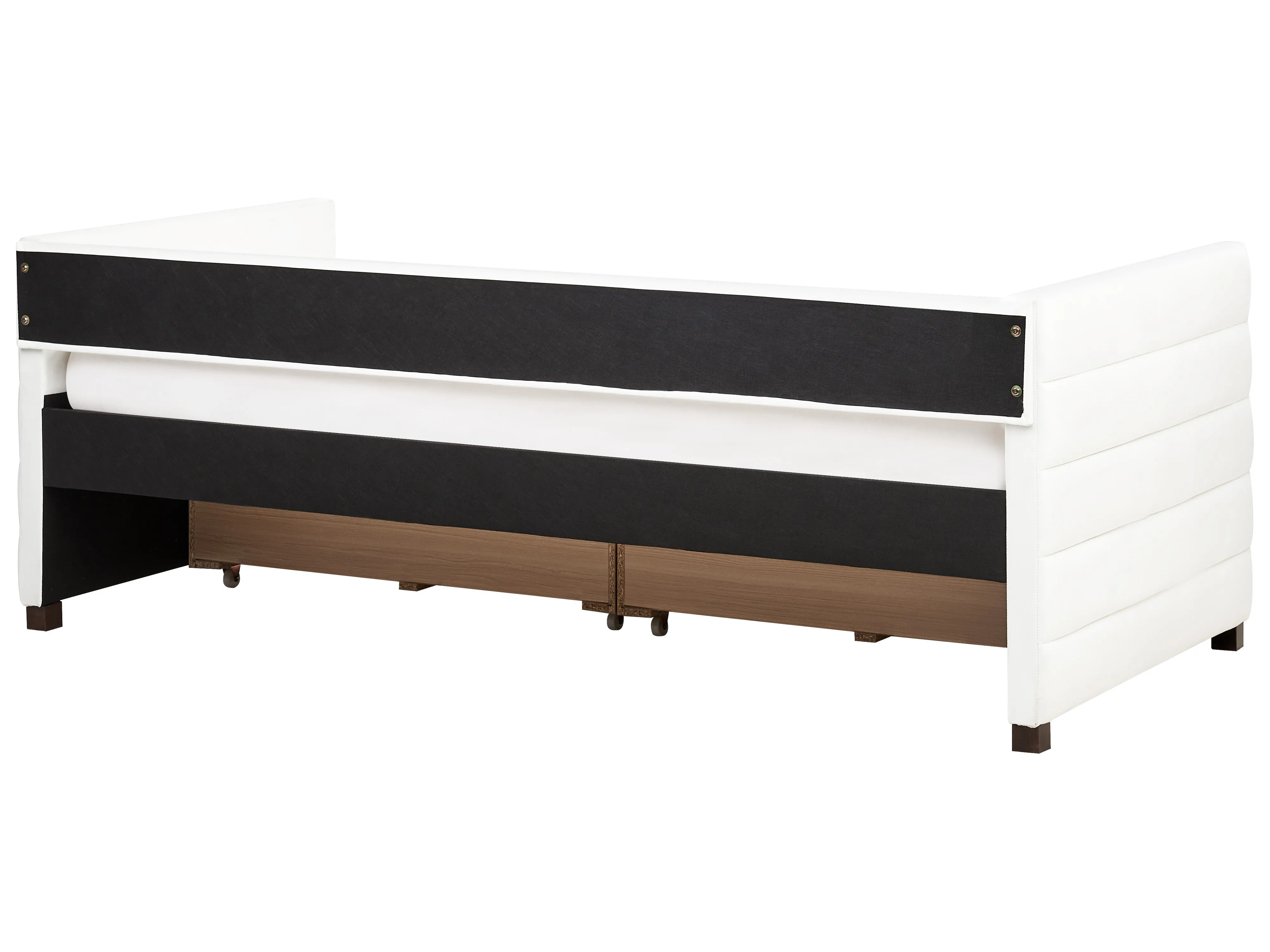 Bedbank met opbergruimte Fluweel MARRAY 90 x 200 cm Gebroken wit