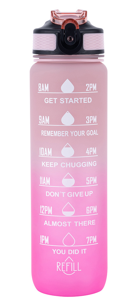 Motiverende Vannflaske Faded Pink 900ml