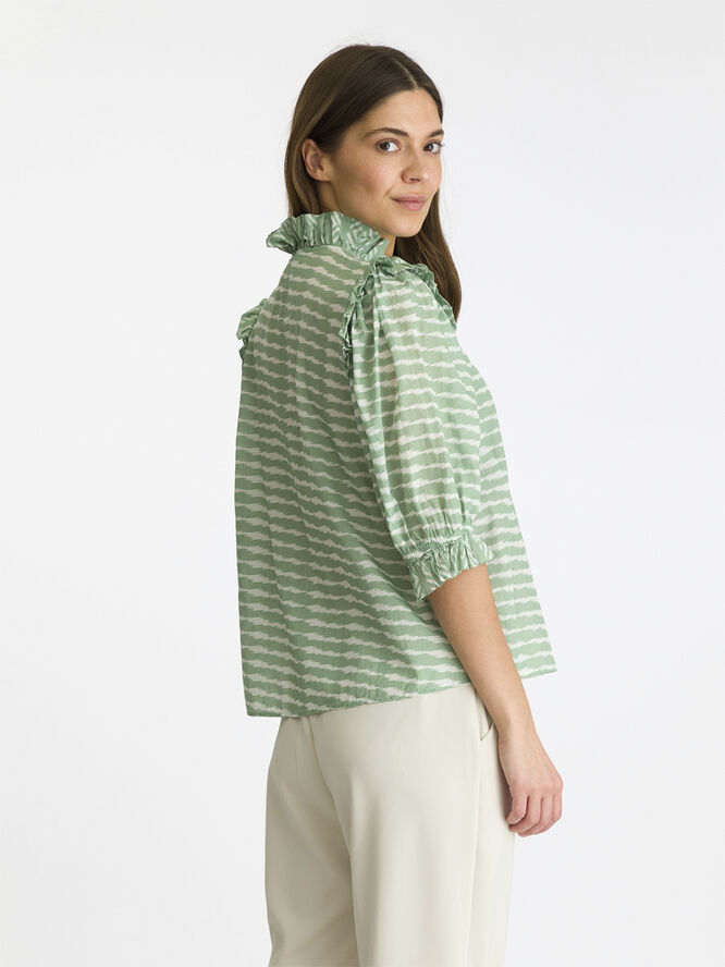 Neo Noir Chacha Graphic Blouse Dusty green