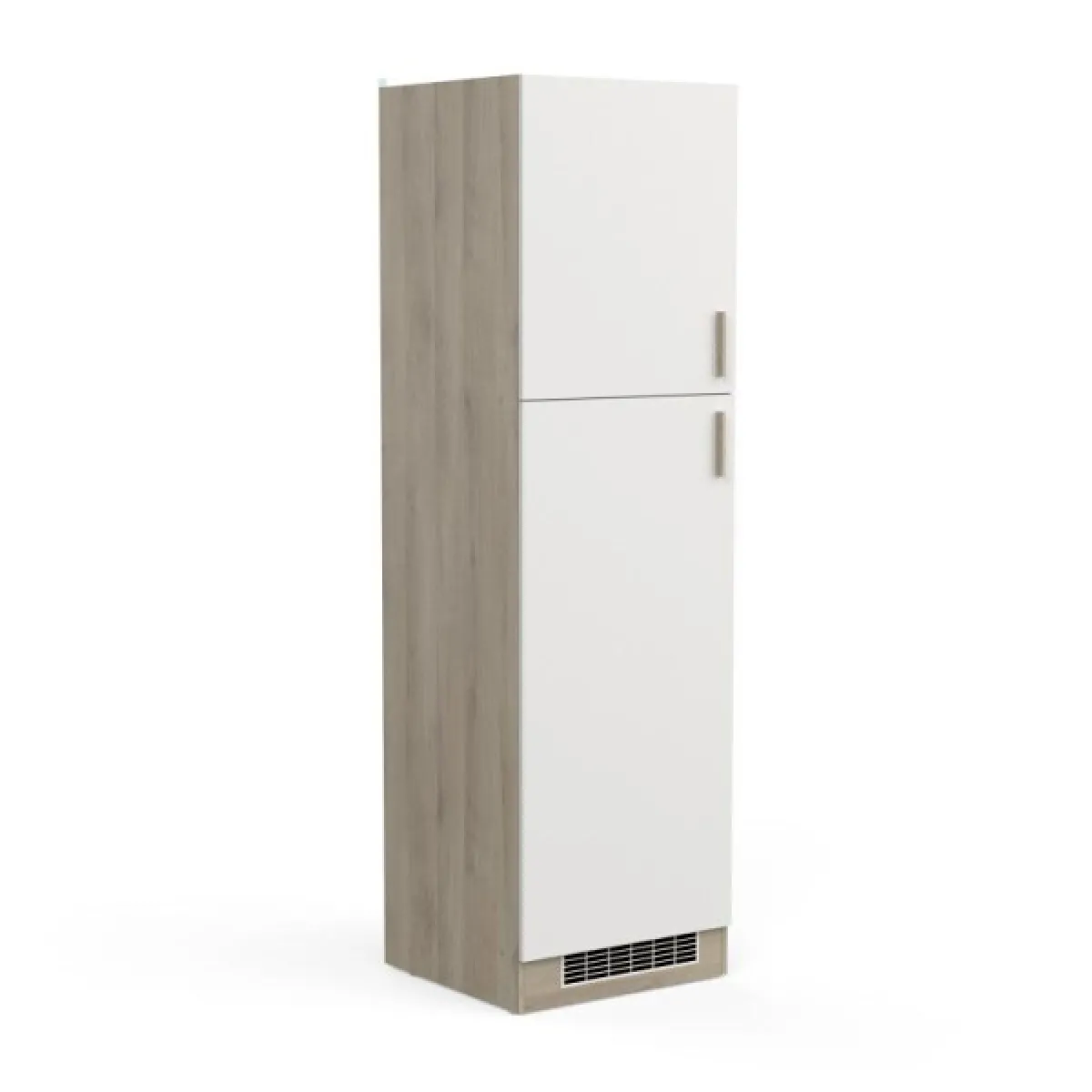 Dansmamaison ABINCI Colonne Cuisine 2 Portes 60 cm Blanc/Chêne
