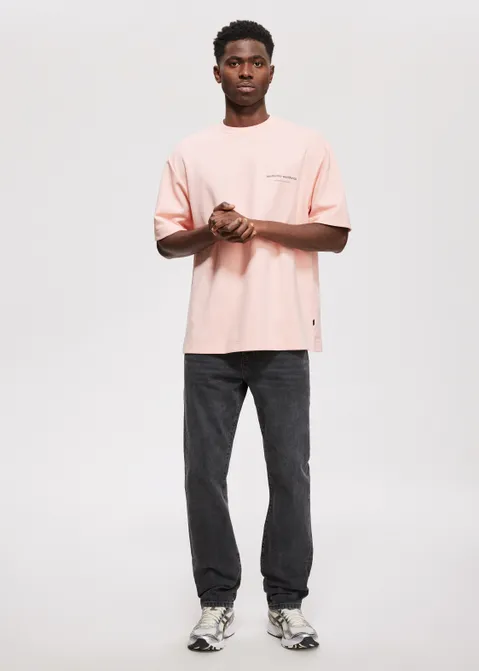 T-shirt met print worldwide roze (ROS.L)